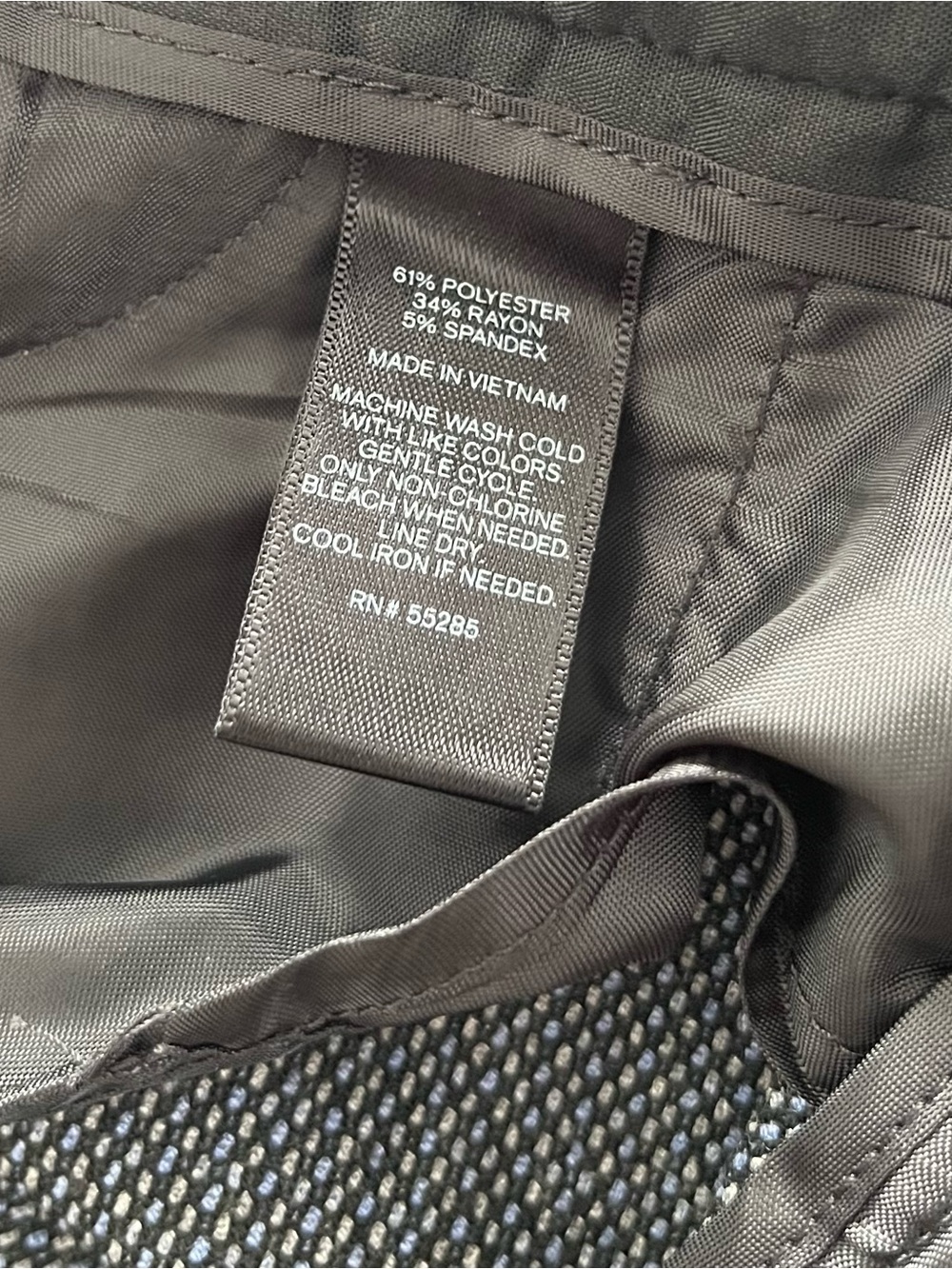 EXPRESS Columnist Pants in Black Gray & Blue Micro Pattern 10057 - Picture 5 of 6